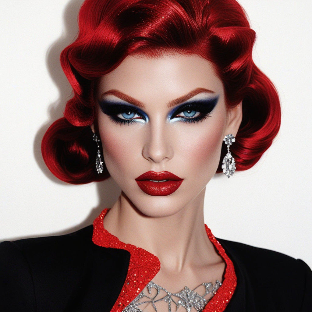 Luxurious Red Carpet Muse in Sparkling Diamonds