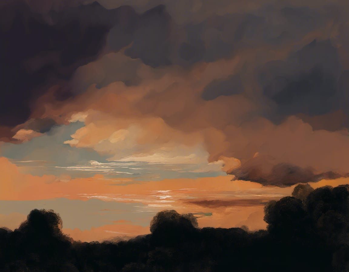 Impressionist Gouache Painting with Thick Brush Strokes