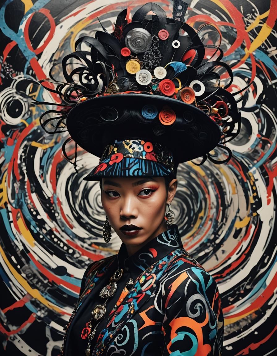 Surreal Portrait of Punk Woman in London Underground