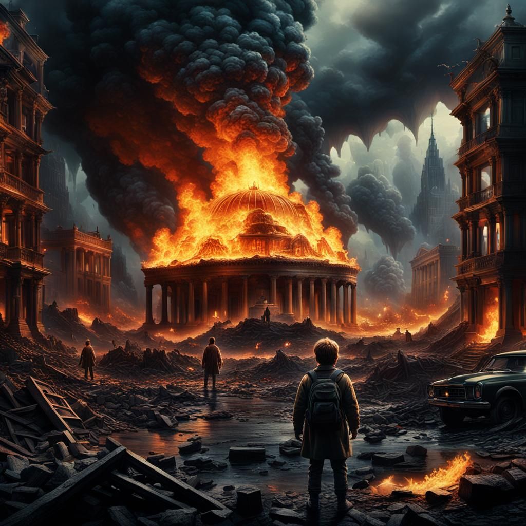 Epic Firestarter War: Dramatic Digital Matte Painting