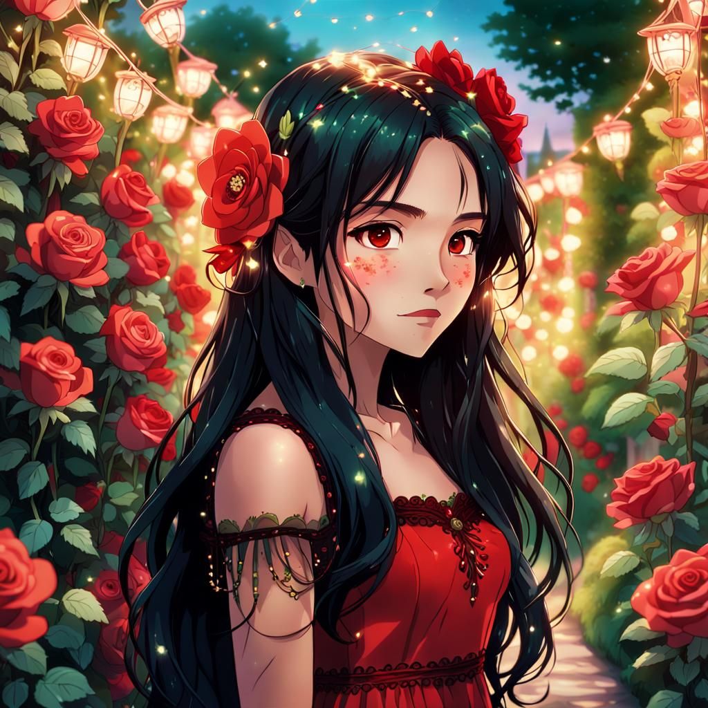 Anime Key Visual: Latina in Rose Garden