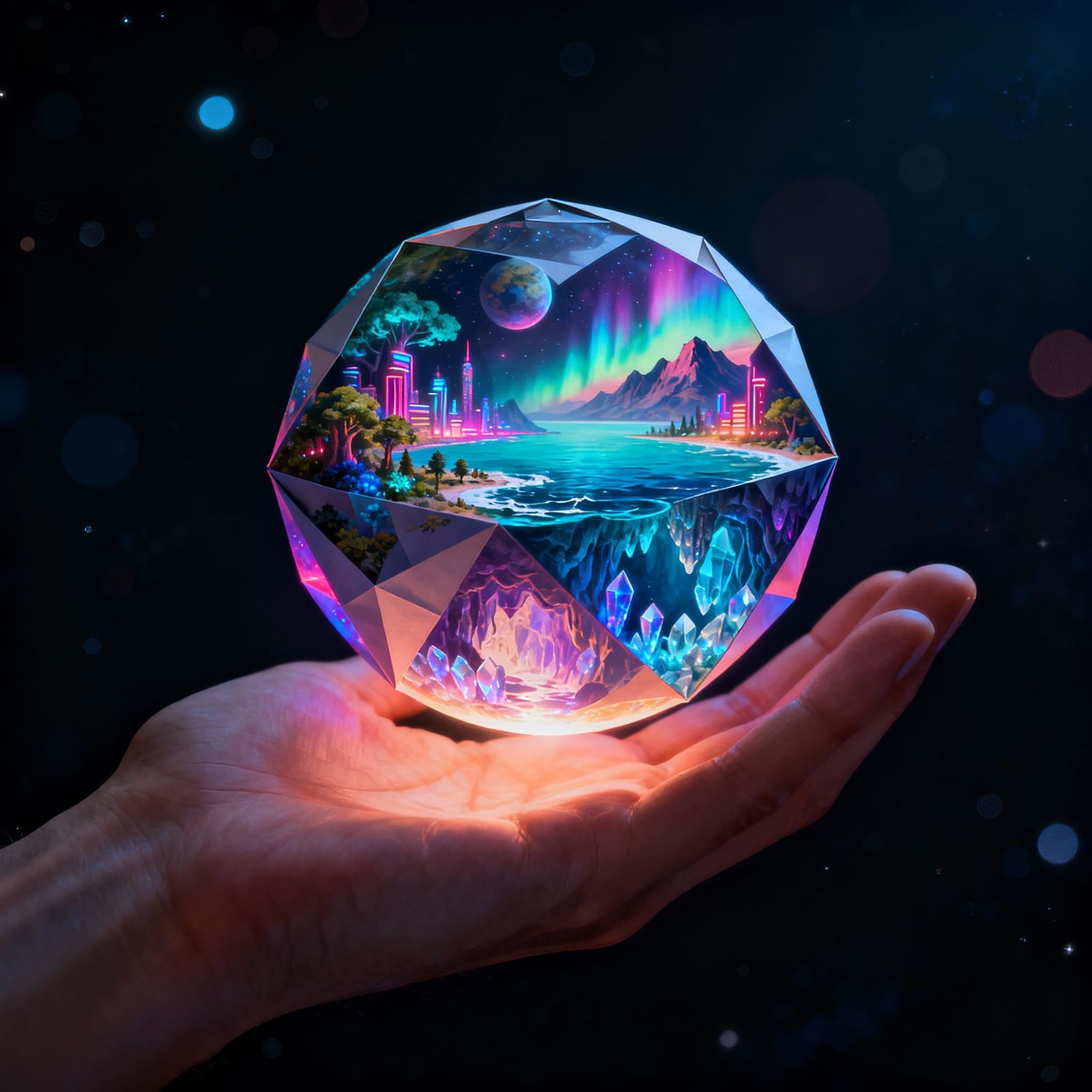 Tiny Planet Unfolds Cosmic Universes In Hand