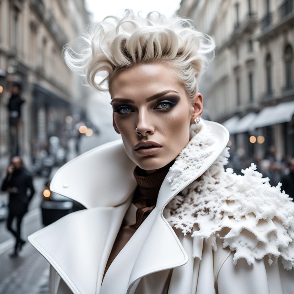 Milan Fashion: Supermodel in White Tones