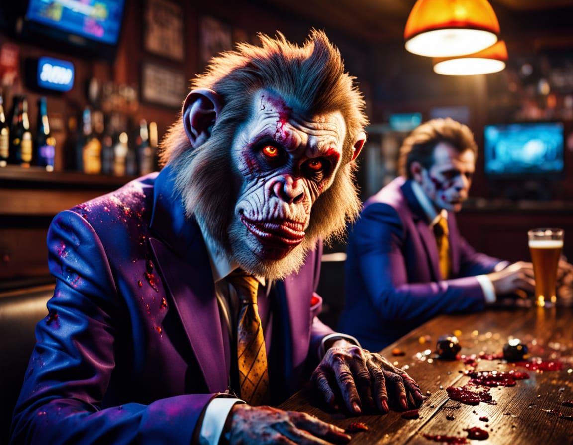 Cinematic Chaos: Businessmen Descend into Zombie-like Drunke...