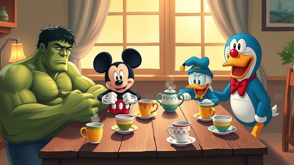 Superhero Friends Share Heartwarming Moment in Cozy Watercol...