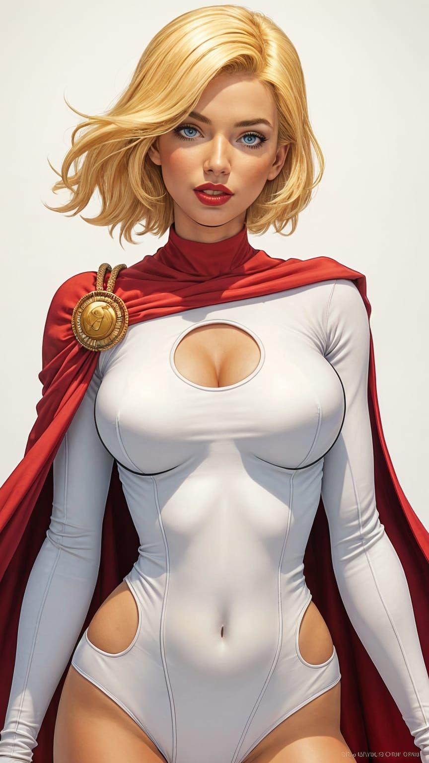 Powerful DC Superheroine in Elegant Comic Book Art