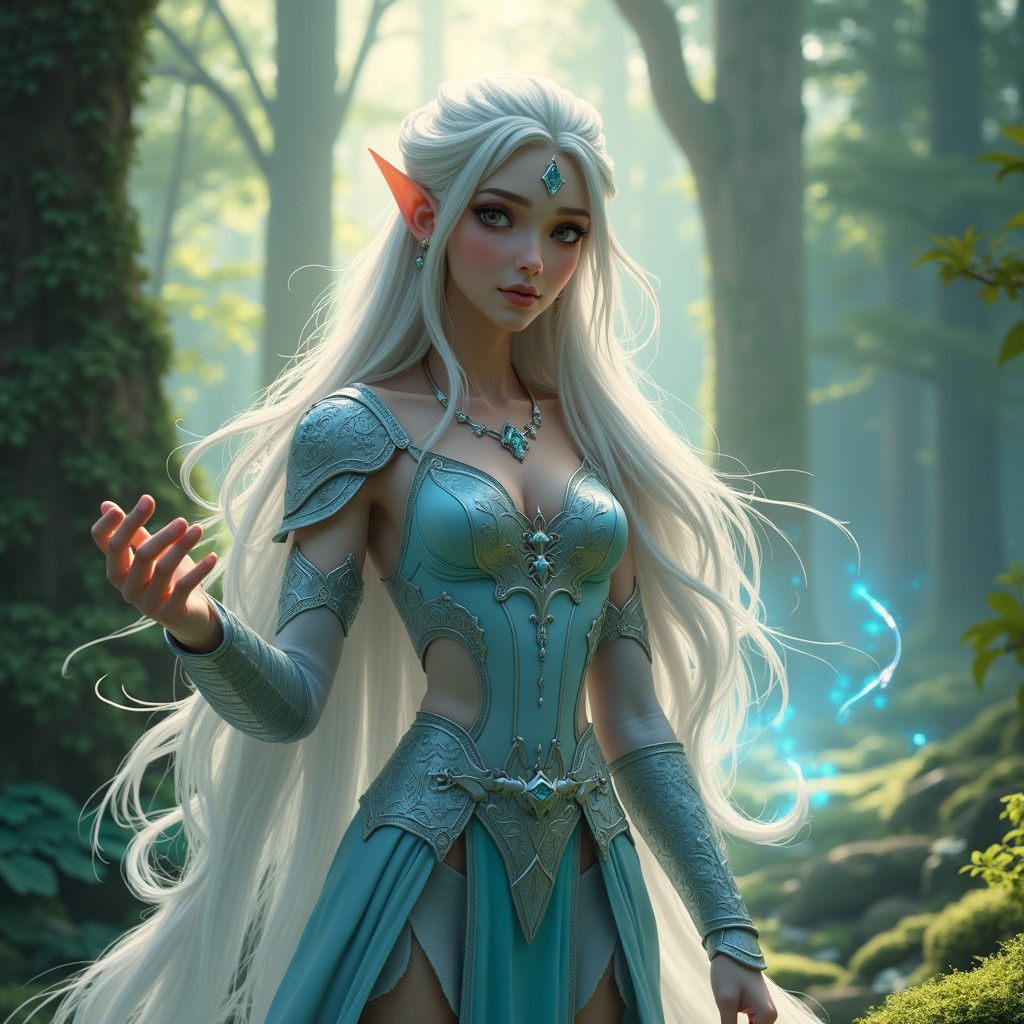 Elven Princess: Elegant Disdain Meets Mischief, 3D Art