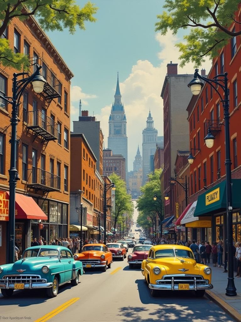 Harlem Jazz Era Street Scene as Urban Art