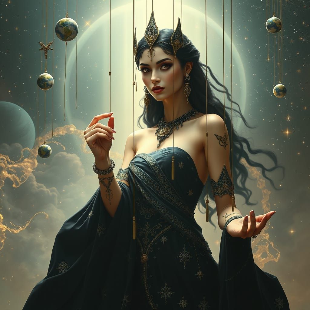 Surreal Goddess of Love and War Manipulates Cosmic Strings