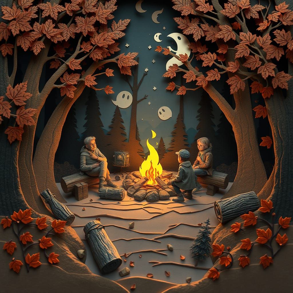 Kirigami Paper Art: Campfire Ghost Stories