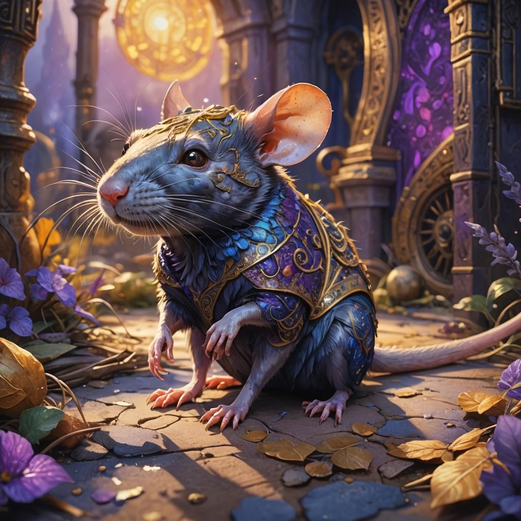 Sinwar-Faced Rat: Detailed Watercolor Concept Art