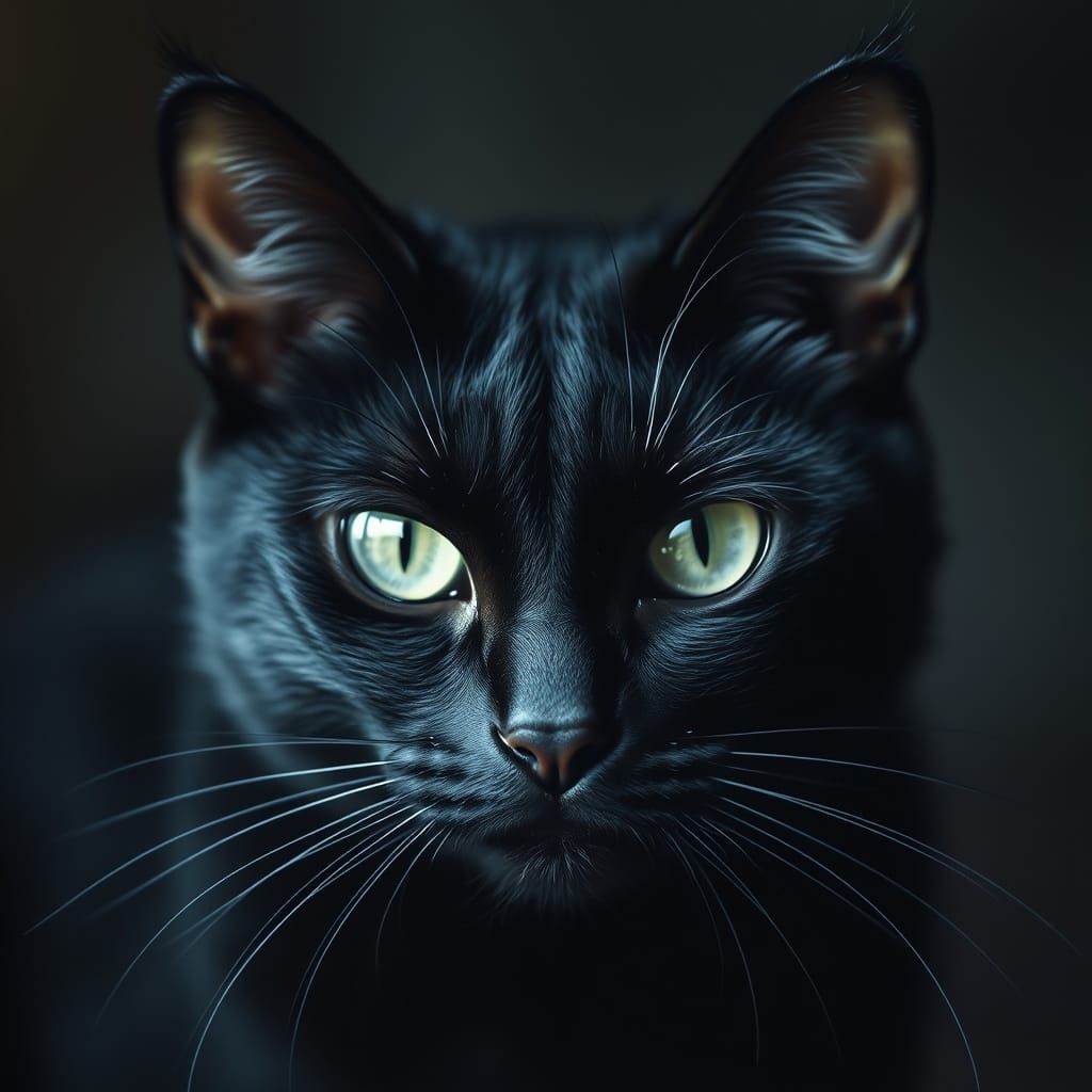 Majestic Dark Maine Cat with Ethereal Glow