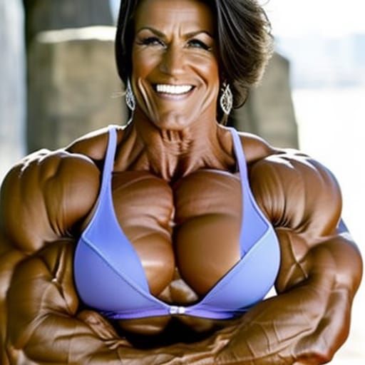 Mega Muscular Female Bodybuilder with Ripped Physique