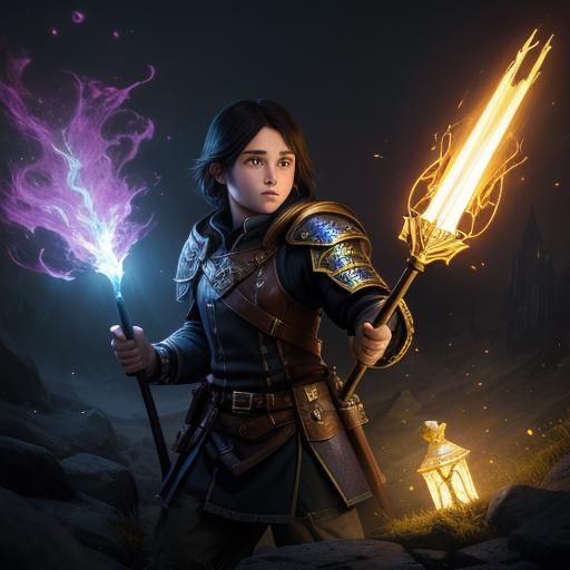 Halfling Cleric in Dark Fantasy Style