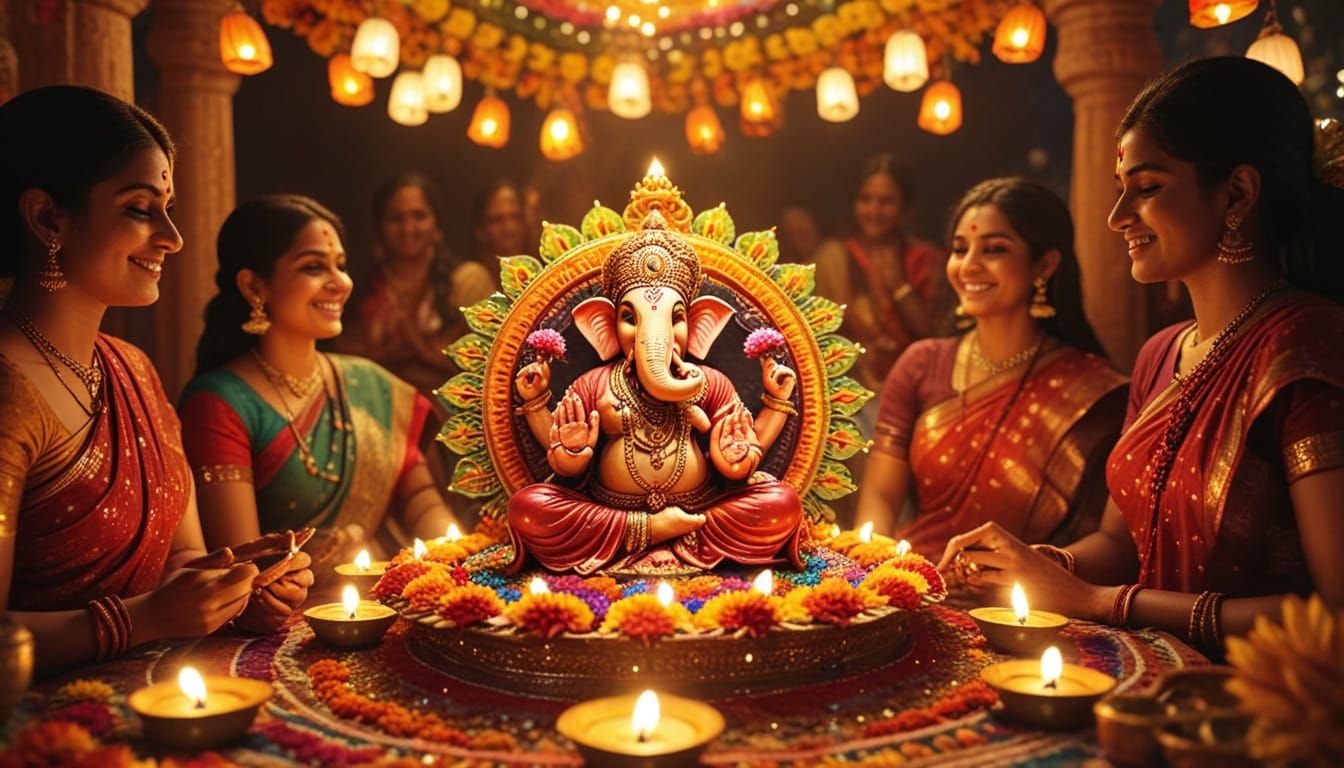 Ganesh Chaturthi Festival: Vibrant Indian Art