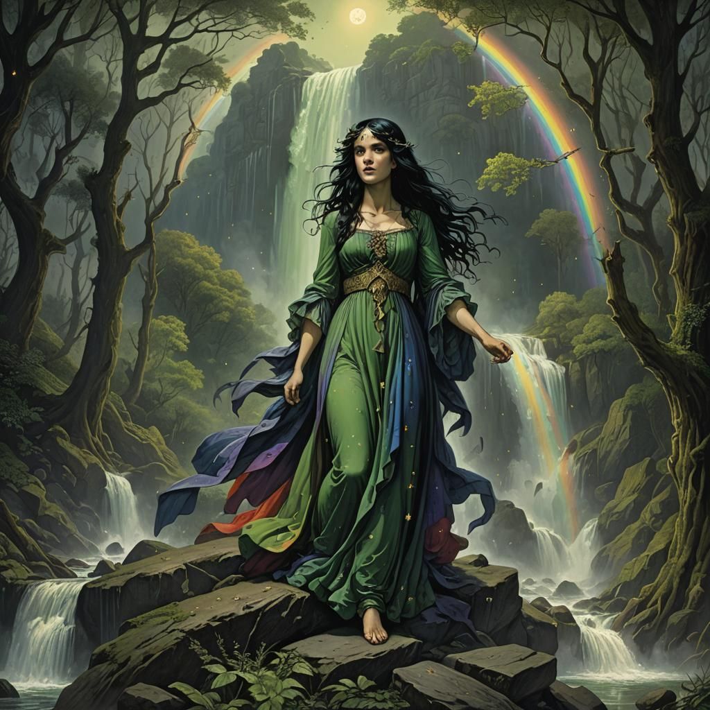 Goddess Between Night and Day, in Dramatic Style