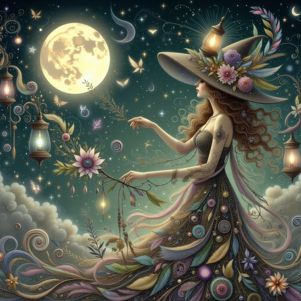 Art Deco Flapper Girl on Lighthouse