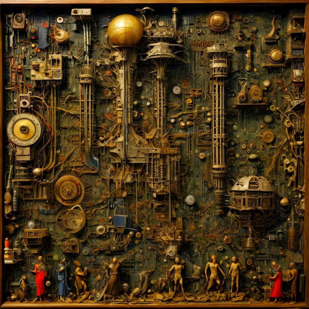 Apocalyptic Motherboard in Dürer Style