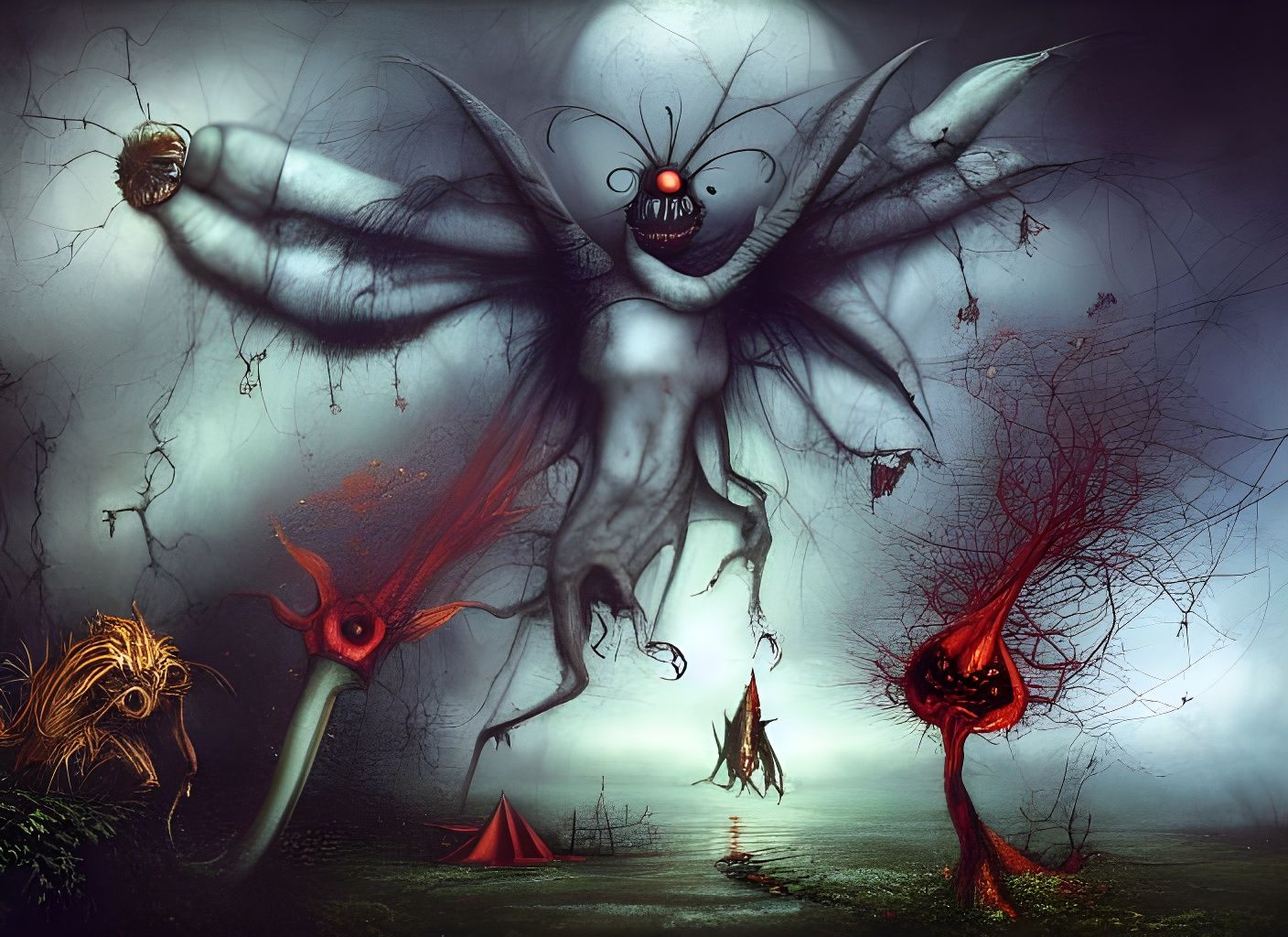 Hyperdimensional Halloween Horror in Digital Illustration