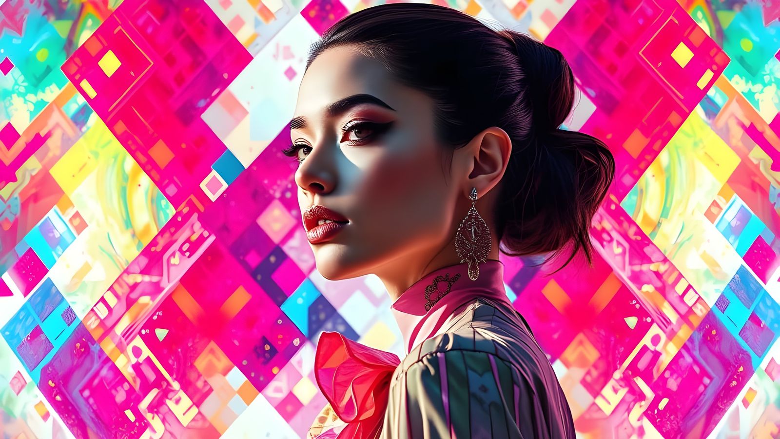 High Fashion Artistic Portrait with Intricate Details