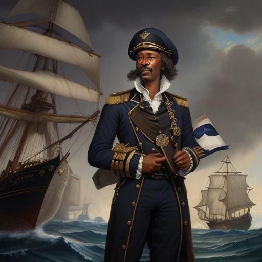 17th Century Black British Navy Captain Portrait