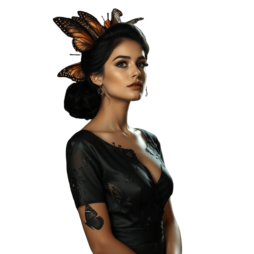 Gothic Goddess in Dark, Ethereal Beauty