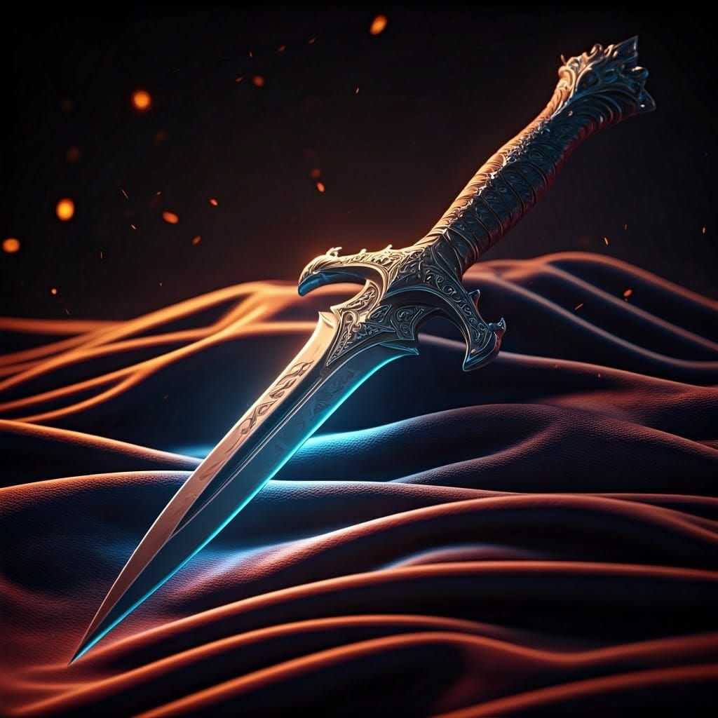 Ornate Dagger with Dramatic Lighting