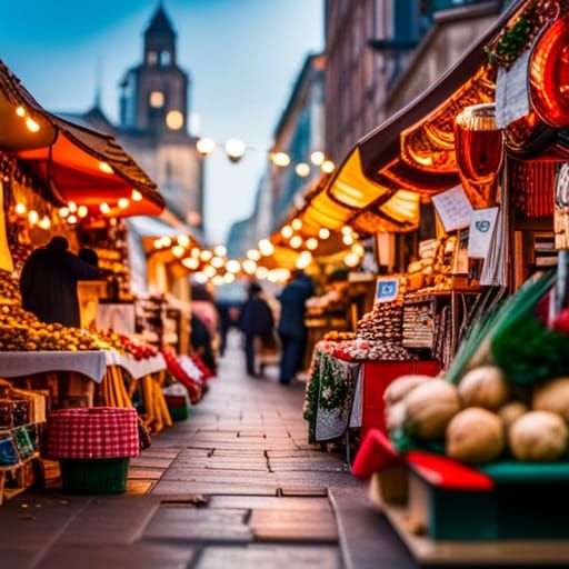 Festive Christmas Street Market Photography