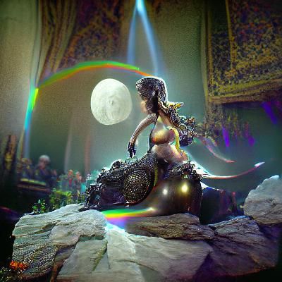 Ethereal Moon Goddess in a Cosmic Landscape