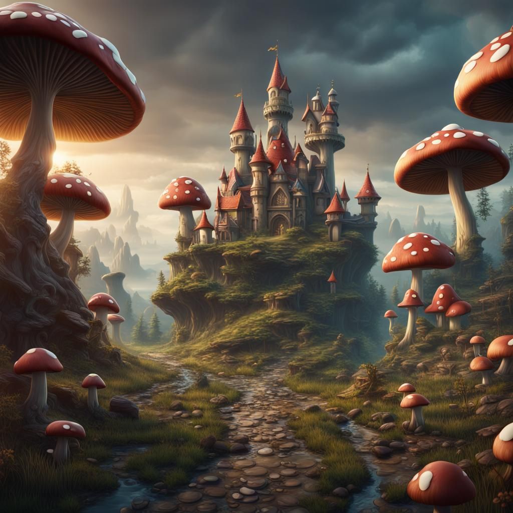 Fantastical Mushroom Kingdom Matte Painting