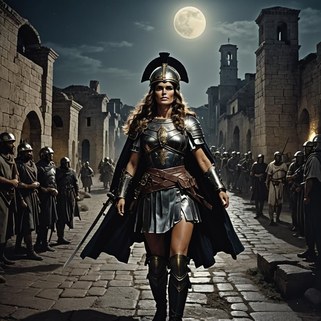 Roman Legionnaire in Moonlight: Horror Art