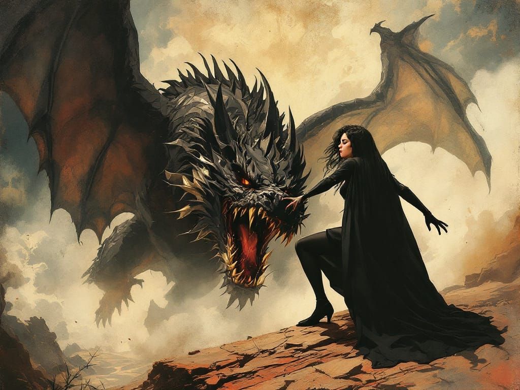 Dragon Knight Fight With Damsel In Distress