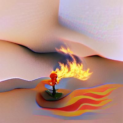 Burning Flames on Barren Land