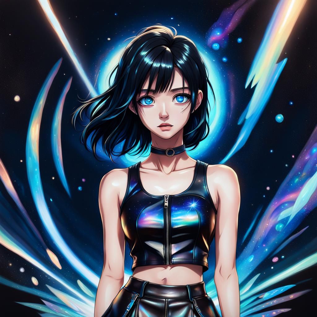 Anime Realism: Korean Girl in Astral Cosmic Style
