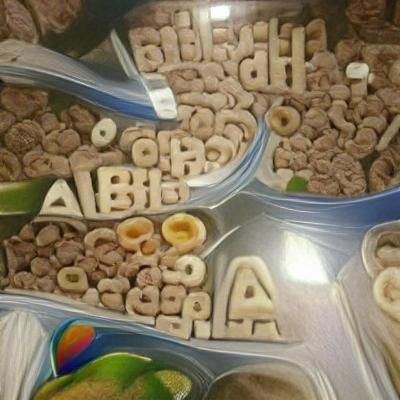 Colorful Alphabet Cereal Still Life