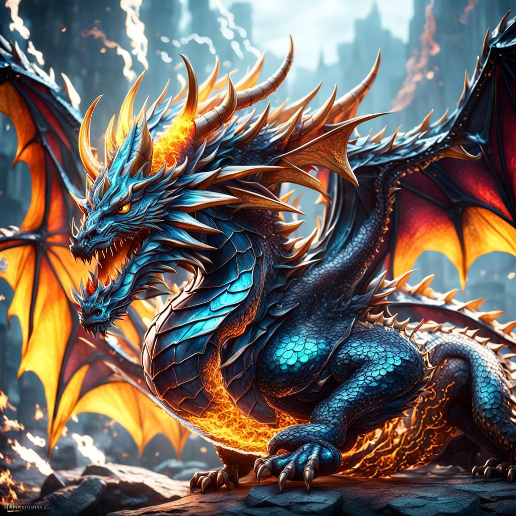 Glass Dragon Fantasy Concept Art in 8k