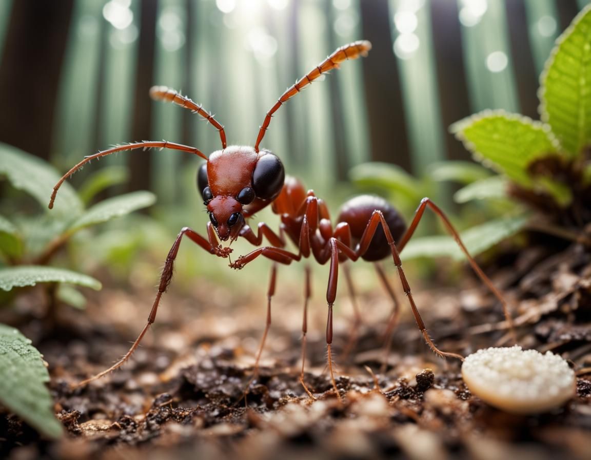 Ant Carrying Sugar: National Geographic Style Photo