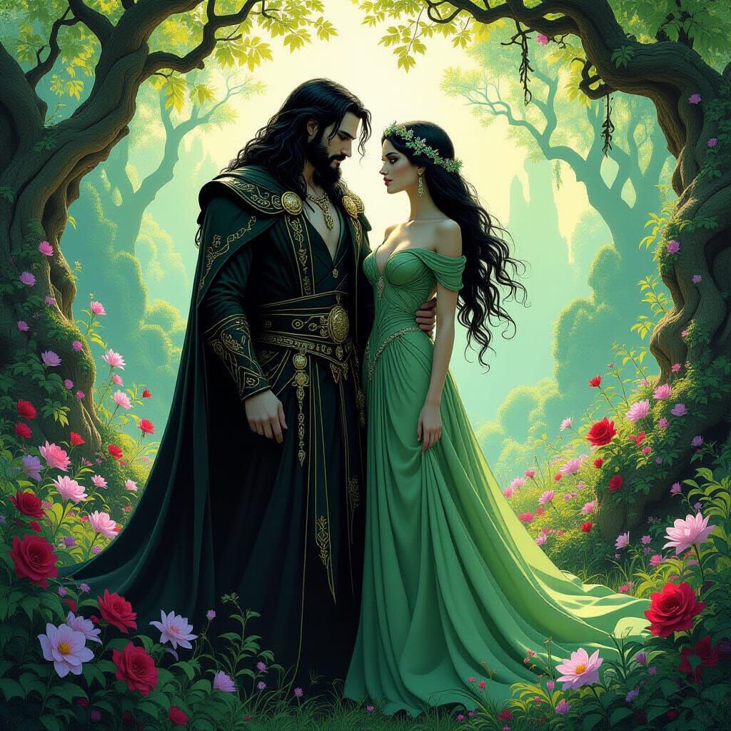 Hades and Persephone in Elysian Fields, Dramatic Art