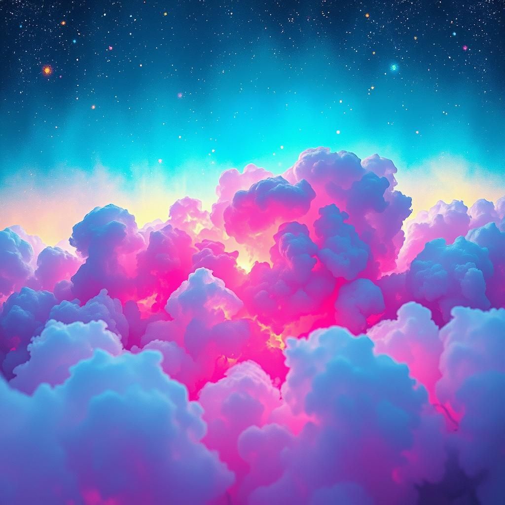 Luminescent Cotton Candy World in Dreamy Artistic Styles