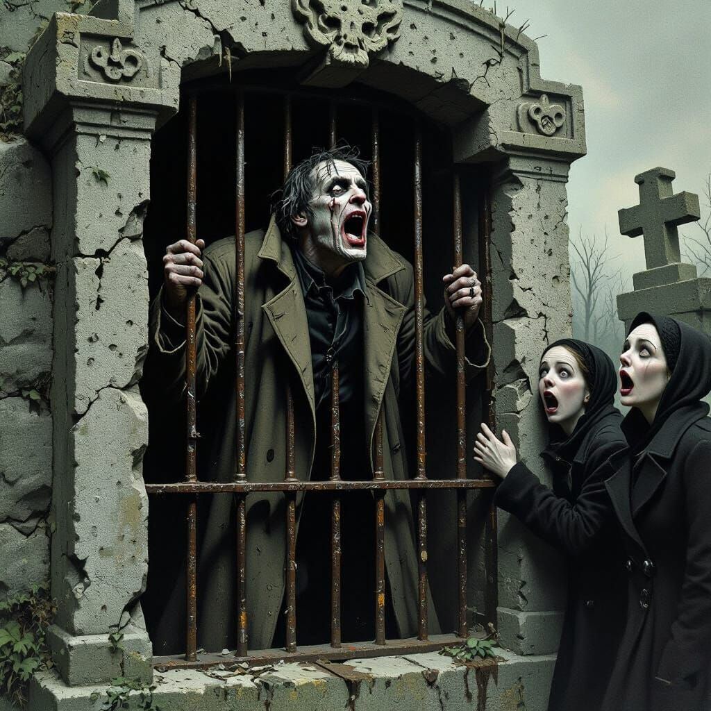 Silent Scream: A Gothic Cemetery Vision