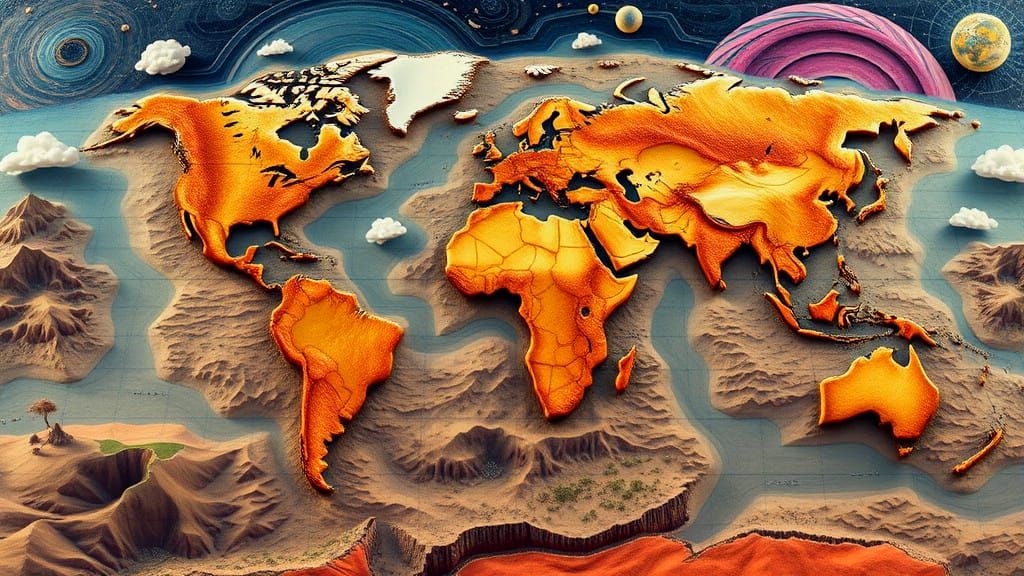 Surreal 3D Map of the World