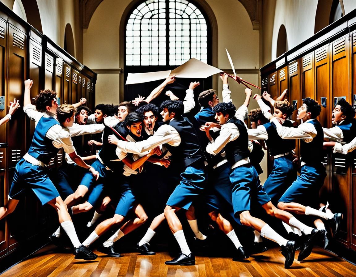High School Fight in Caravaggisti Style