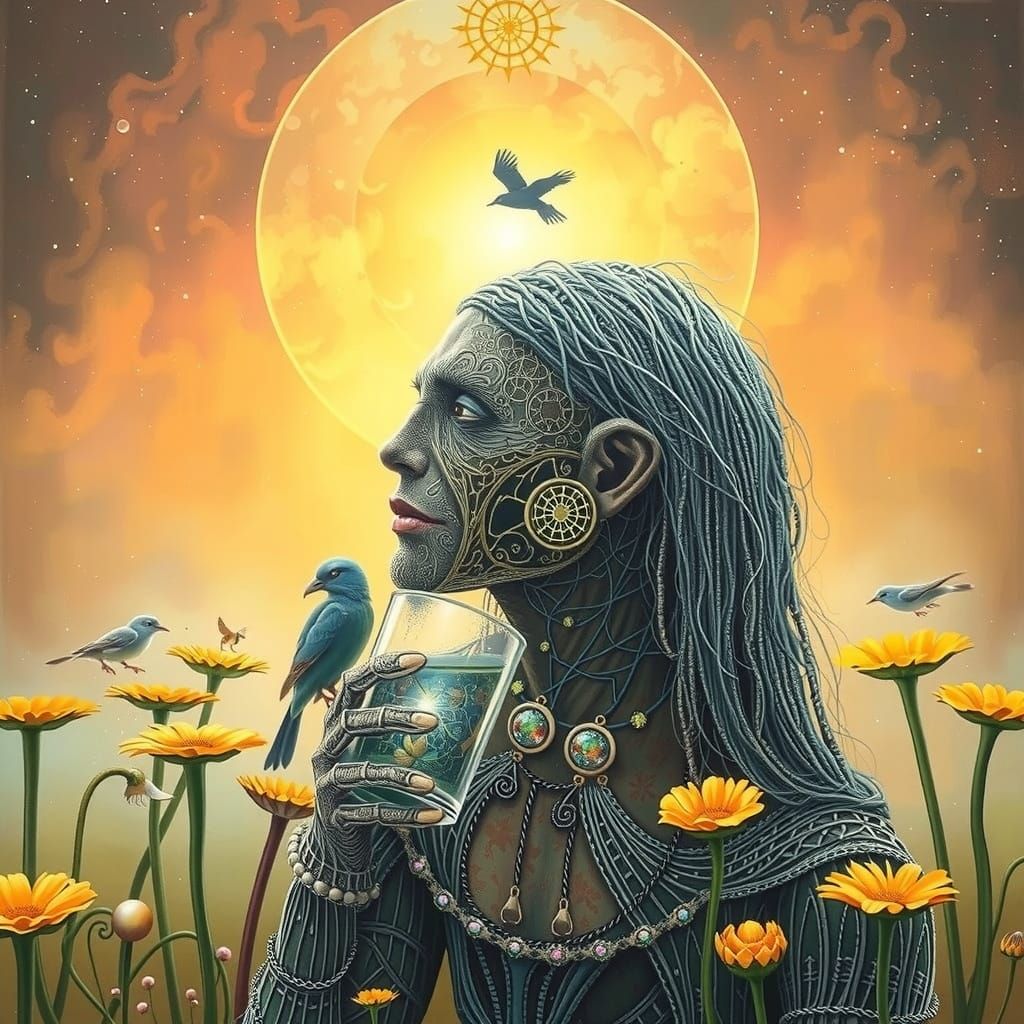 Psychedelic Chess Cafe in Hieronymus Bosch Style