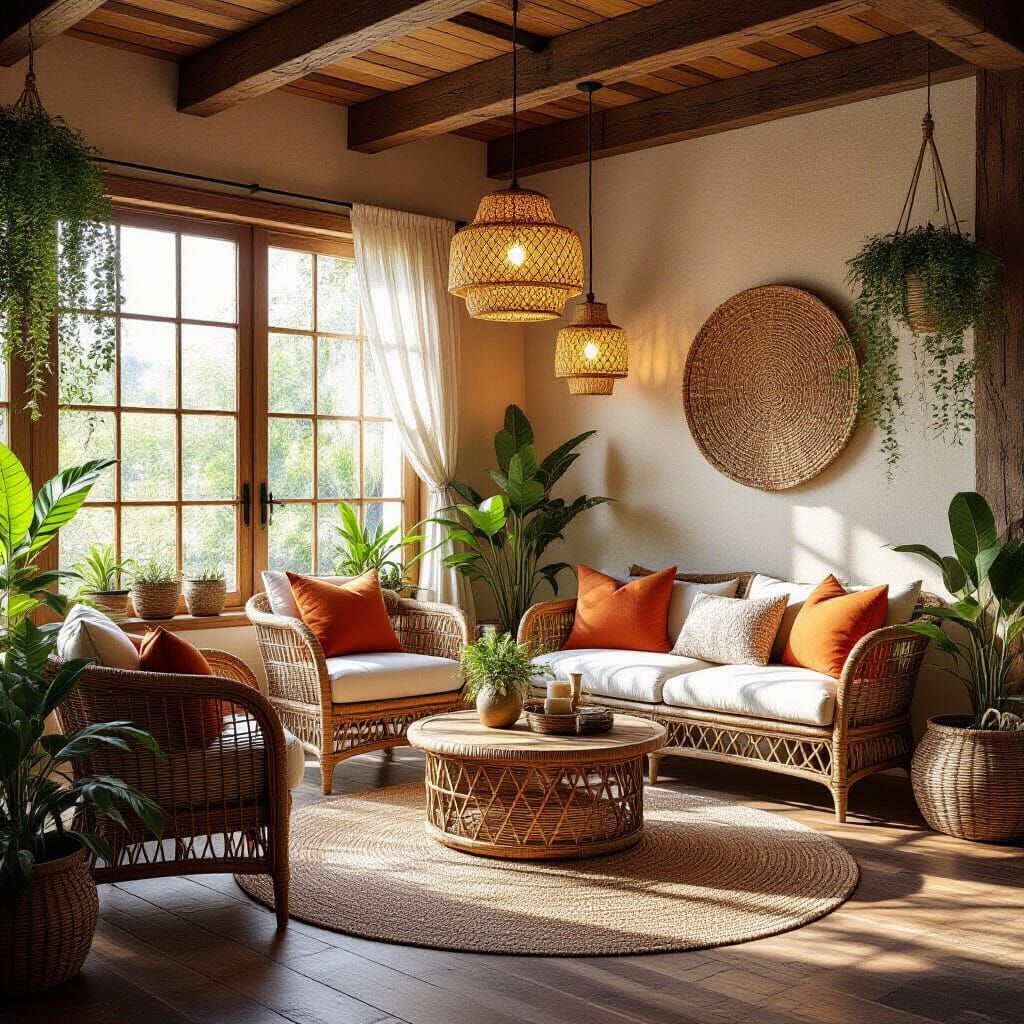 Cozy Eco-Friendly Living Space with Natural Lighting