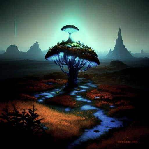 Space Marine Claiming Alien Planet Treasure