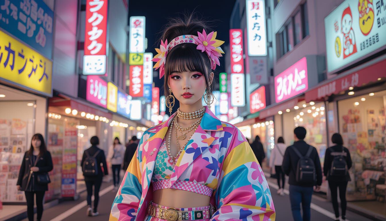 Punk Gyaru Girl in Okinawa, Shibuya, and Harajuku Style