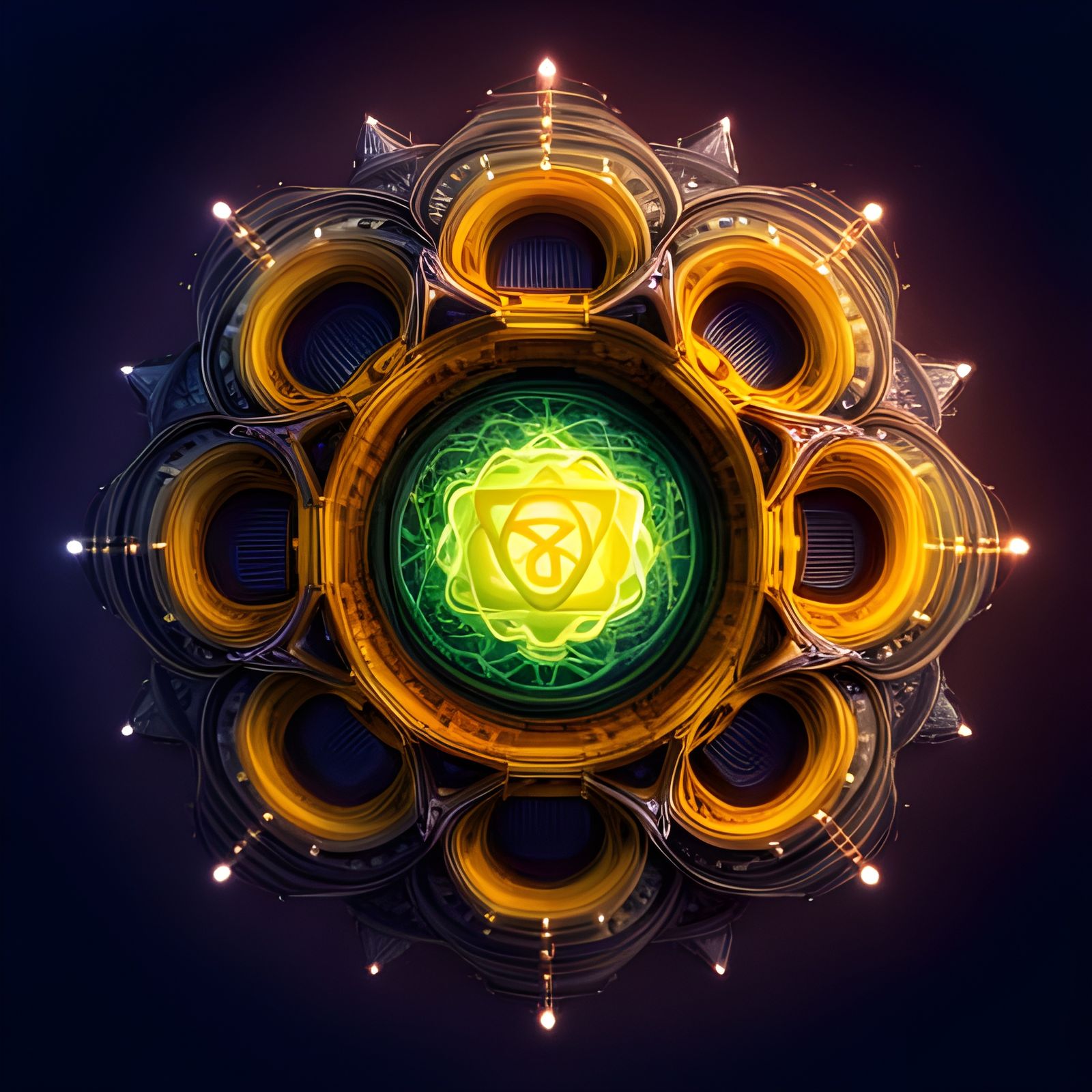 Detailed Yellow Solar Plexus Chakra Mandala Art