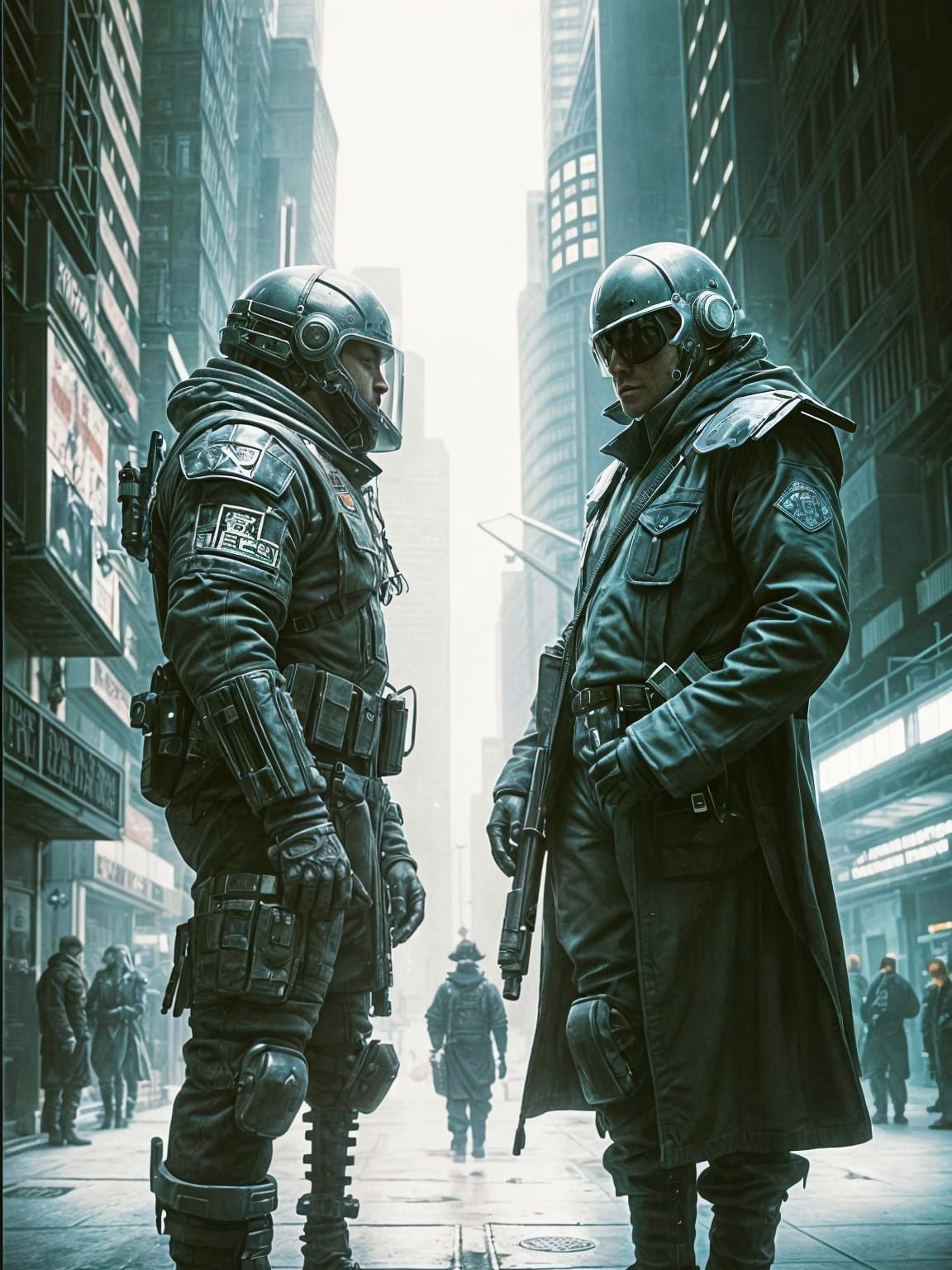 Cyberpunk Police and Fixer Scene