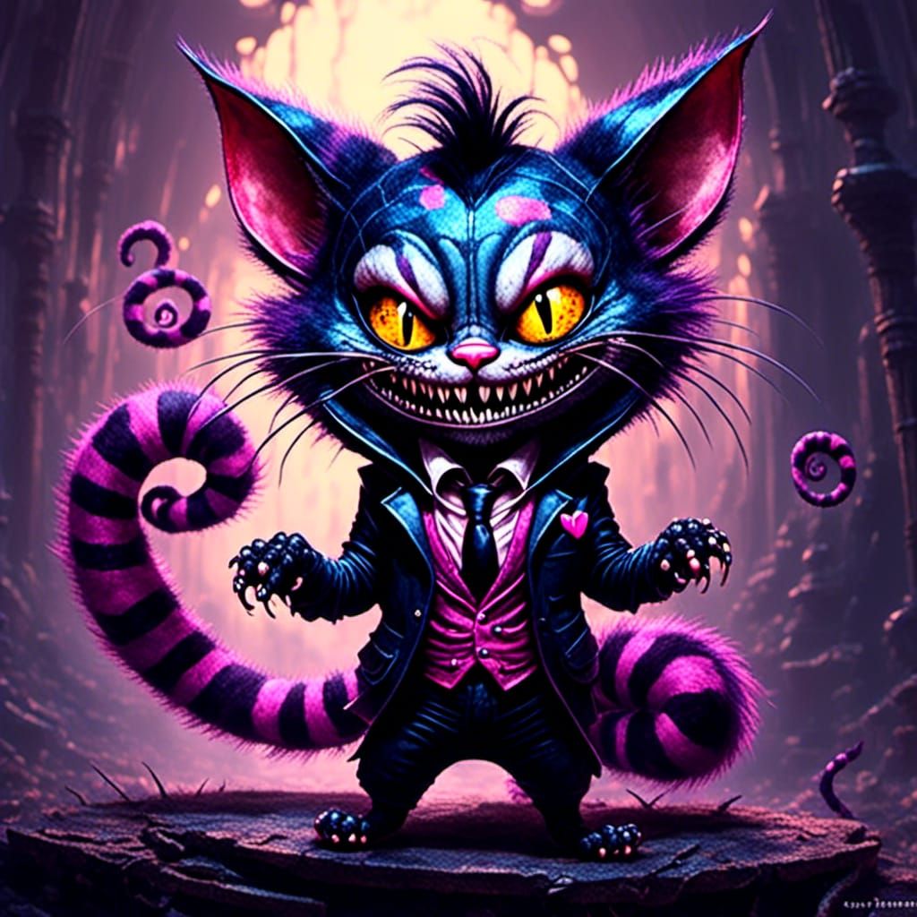 Cheshire Cat in Venom Costume: Furry Art