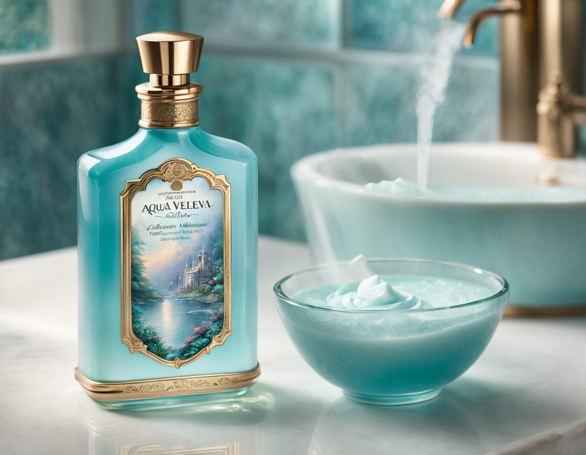 Close Up of Aqua Velva After Shave Lotion Bottle